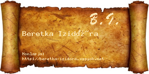 Beretka Izidóra névjegykártya